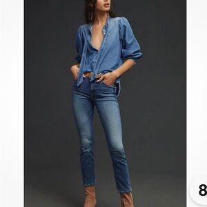 Mother mid rise ankle dazzler heirloom Blue Women's Jeans size 30